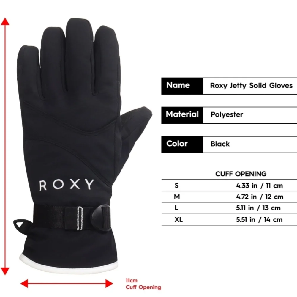 Roxy Women's Jetty Solid Insulated Waterproof Touchscreen Snowboarding Gloves